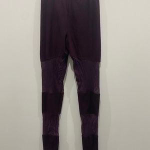 Burgundy Mesh leggings